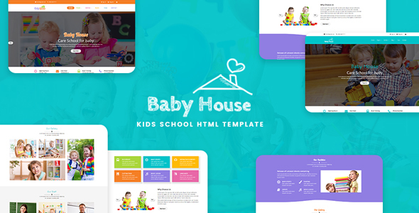 Kinder Garden and Play School Multipurpose HTML5 Template, Baby House - Kids School