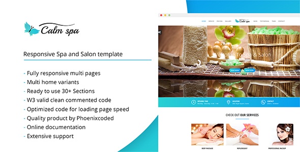 Calm spa - HTML Responsive Template for Spa and Salon