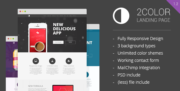 2Color - Customizable Landing Page