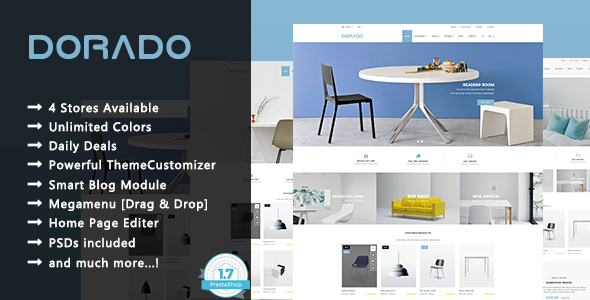 Dorado - Minimalist Furniture and Decor Responsive PrestaShop 1.7 Theme