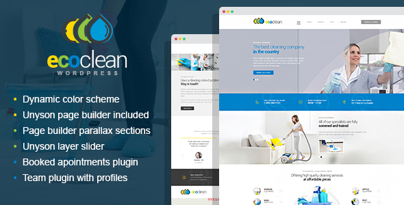 EcoClean - House Cleaning Company WordPress Theme