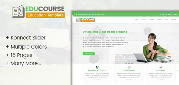 Edu Course- HTML Template for education and online training