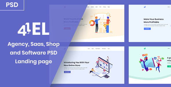 Shop and Software PSD Landing page, Saas, 4EL - Agency