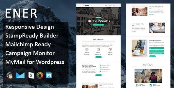 Ener - Multipurpose Responsive Email Template - Stamp Ready Builder Access