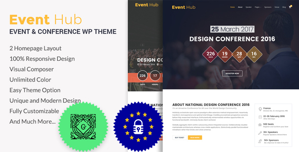 Conference WordPress Theme, Event Hub- Event