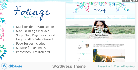 Foliage Watercolor - Creative WordPress Theme