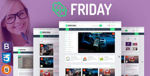 Discounts & Promo Codes Template RTL Supprt, Deals, FRIDAY – Coupons