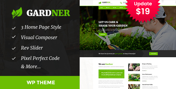 Lawn and Landscaping WordPress Theme, Gardener - Gardening