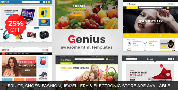 Jewellery & Electronics Store Responsive HTML5 Template, Fashion, Genius | Organic