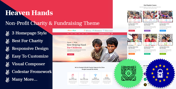 Heaven Hands- Non-Profit Charity & Fundraising WordPress Theme