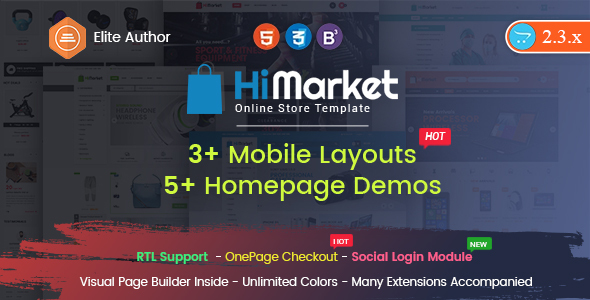 HiMarket - Drag & Drop OpenCart 2.3 & 3.x Theme With Mobile-Specific Layouts