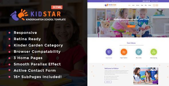 Kidstar - Kindergarten & School HTML Template