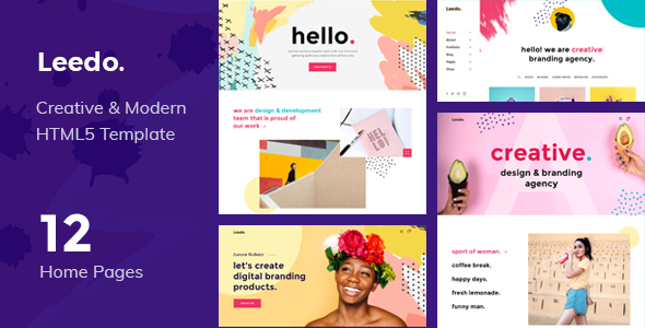 Colorful & Creative Portfolio HTML5 Template, Leedo – Modern