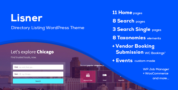 Lisner - Modern Directory Listing WordPress Theme