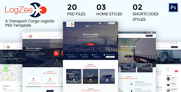 Logzee - A Logistic Cargo PSD Template