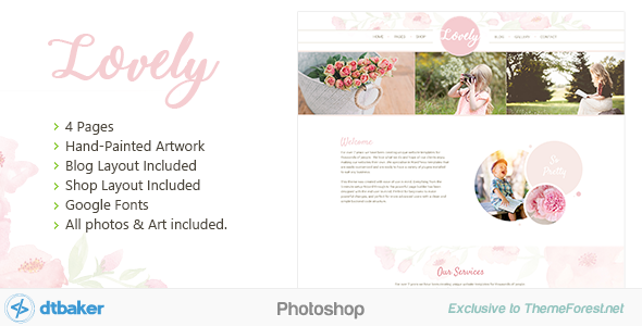 Lovely - Soft Pink Floral Photoshop
