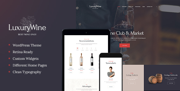 Luxury Wine | Liquor Store & Vineyard WordPress Theme + Shop