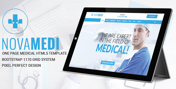 Novamedi - One Page Medical HTML5 Template