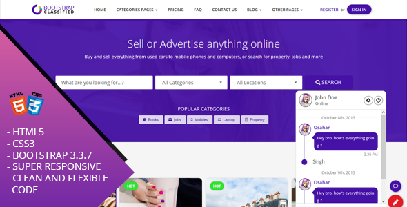 OBootstrap Classified | Bootstrap Responsive Website Template