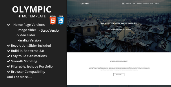 Olympic One Page Parallax Template