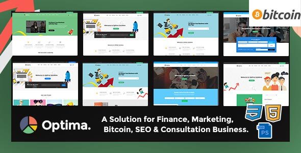 Agency Multiple HTML5 Template, Bitcoin, Marketing, Optima - SEO