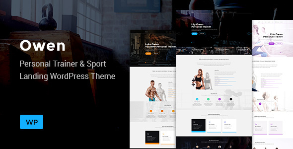 Owen - Personal trainer & Sport  One Page Landing WordPress theme