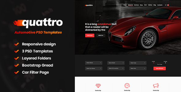 Quattro - Automotive PSD Templates