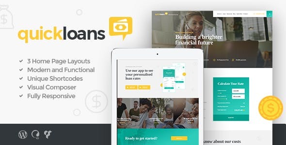 QuickLoans | Loan Company & Banking Business WordPress Theme