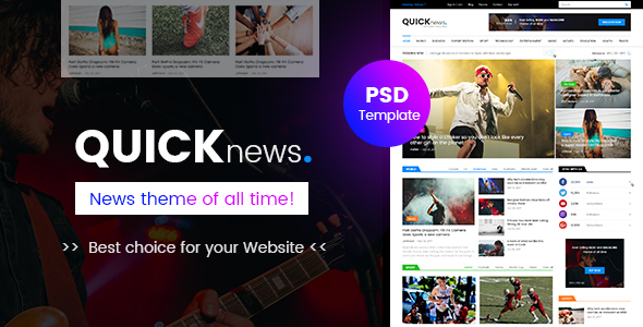 Magazine & News PSD Template, Quicknews - Blog