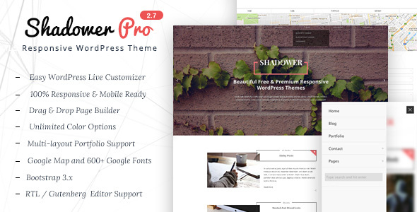 Shadower Pro - A Responsive WordPress Theme for Bloggers