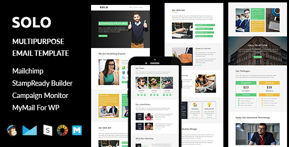 Solo - Multipurpose Responsive Email Template + Stampready Builder
