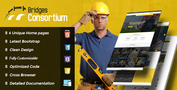 The Bridges Construction Building HTML Template