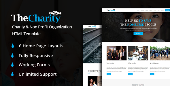The Charity - Fundraising & Non Profit Organization HTML5 Template