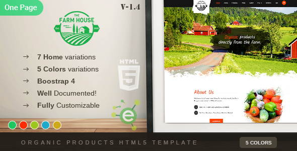 Fruit and Vegetables Products HTML5 Template, The Farm House - One Page Organic Food