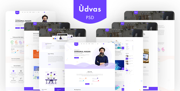 Udvas | Personal Portfolio Templates PSD