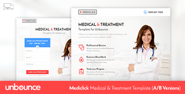 Unbounce Medical Landing Page Template - Mediclick