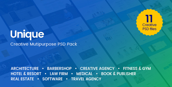 Unique - Creative Multi-Purpose PSD Template