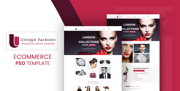 Unique Fashion - Ecommerce PSD Template