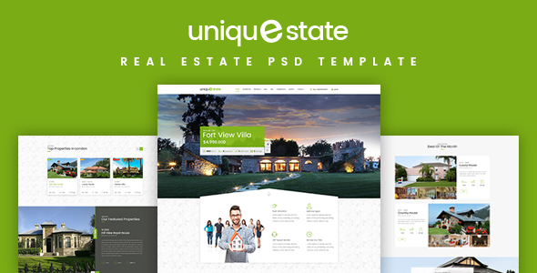 Unique - Real Estate Landing Page PSD