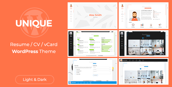 Unique | WordPress vCard Theme