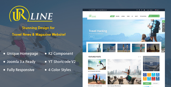 Urline - Responsive Travel News Joomla Template