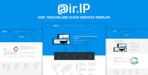 Voip Business & Internet Company Website Template - Airip