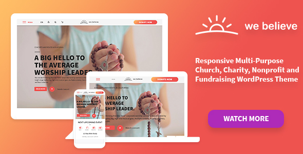 Charity and Fundraising Responsive Multi-Purpose WP Theme, WeBelieve | Church