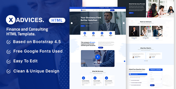 Xadvices - Finance and Consulting HTML Template