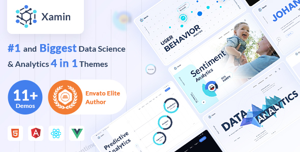 Vue & React Template, Angular, Xamin Data Science & Analytics HTML