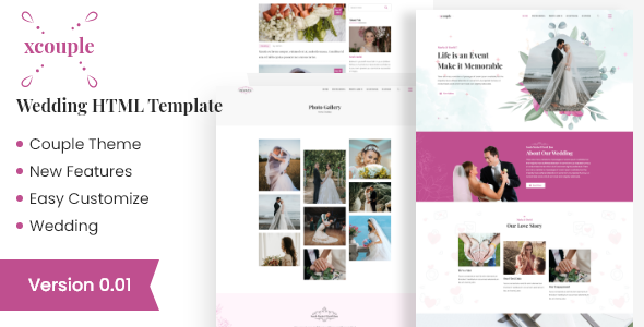 Xcouple – Wedding HTML Template