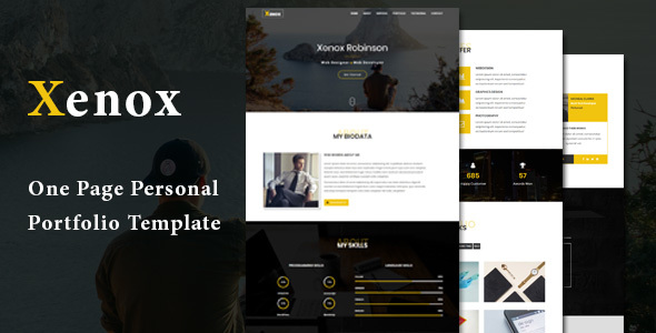 Xenox - One Page Personal Portfolio Template