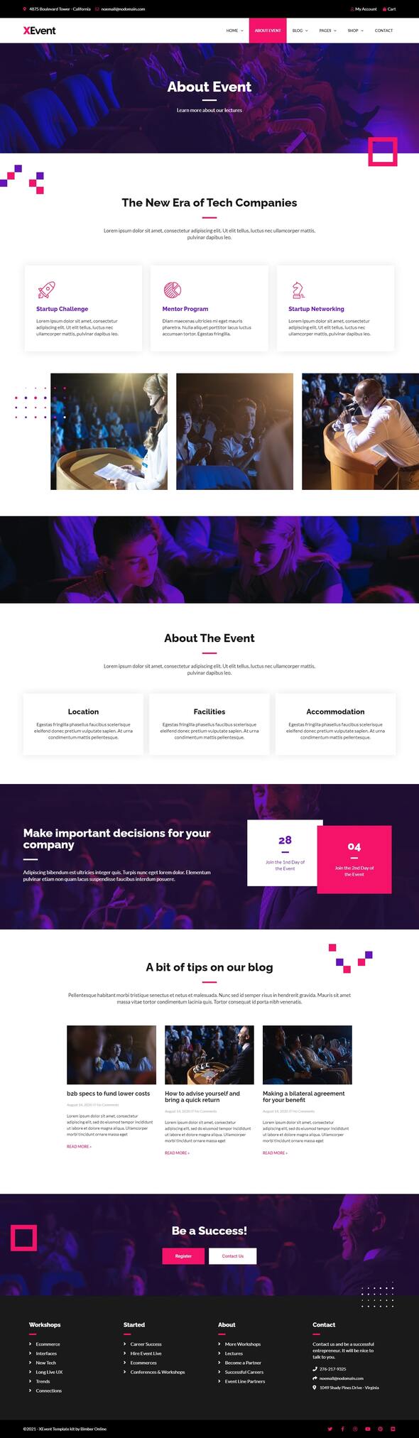 XEvent - Small Conference & Event Elementor Template Kit