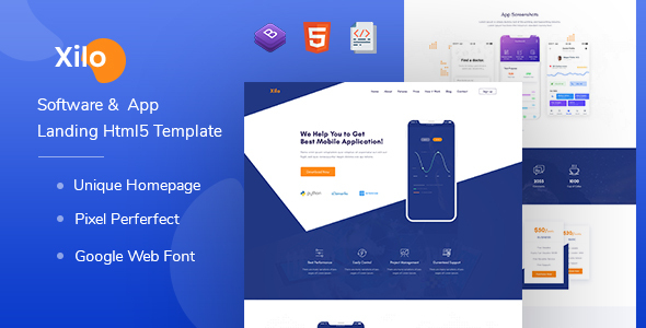 Xilo - Software &  App Landing Html 5 Template