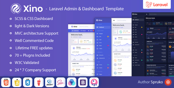 Xino – Laravel Crypto Admin & Dashboard Template